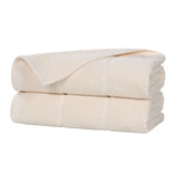 Milo Smart Twist Viscose Cotton Blend Ribbed Bath Sheets, Set of 2