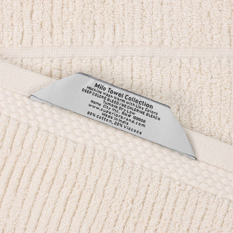 Milo Smart Twist Viscose Cotton Blend Ribbed Bath Sheets, Set of 2
