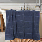 Milo Smart Twist Viscose Cotton Blend Ribbed Bath Sheets, Set of 2