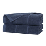 Milo Smart Twist Viscose Cotton Blend Ribbed Bath Sheets, Set of 2