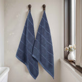 Milo Smart Twist Viscose Cotton Blend Ribbed Bath Sheets, Set of 2