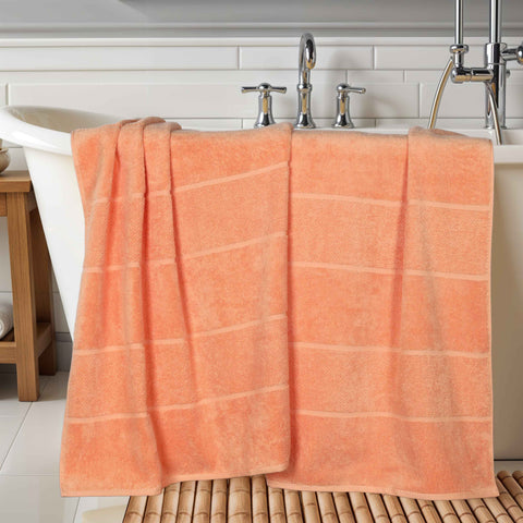 Milo Smart Twist Viscose Cotton Blend Ribbed Bath Sheets, Set of 2