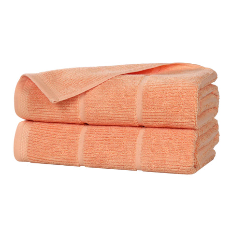 Milo Smart Twist Viscose Cotton Blend Ribbed Bath Sheets, Set of 2