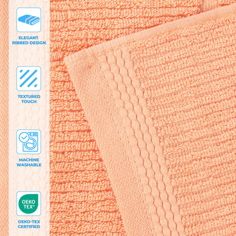 Milo Smart Twist Viscose Cotton Blend Ribbed Bath Sheets, Set of 2