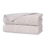 Milo Smart Twist Viscose Cotton Blend Ribbed Bath Sheets, Set of 2