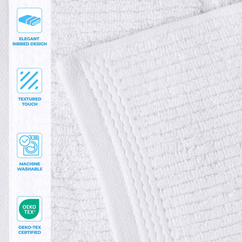 Milo Smart Twist Viscose Cotton Blend Ribbed Bath Sheets, Set of 2
