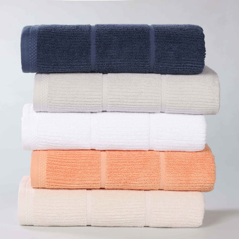 Milo Smart Twist Viscose Cotton Blend Ribbed Bath Sheets, Set of 2