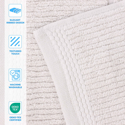 Milo Smart Twist Viscose Cotton Blend Ribbed Bath Sheets, Set of 2