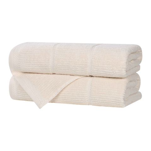Viscose Cotton Blend Ribbed Bath Towel Set of 2