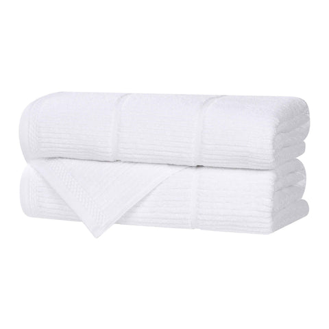 Viscose Cotton Blend Ribbed Bath Towel Set of 2