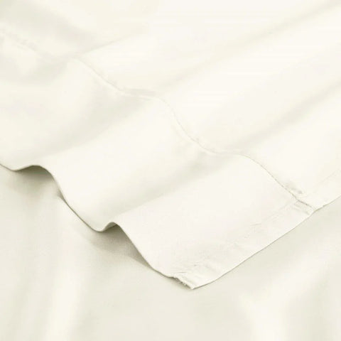 Soft white Egyptian cotton bed sheet with clean hem detail