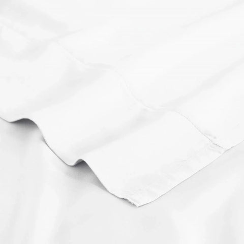 White Egyptian cotton bed sheet with soft texture and clean stitching detail