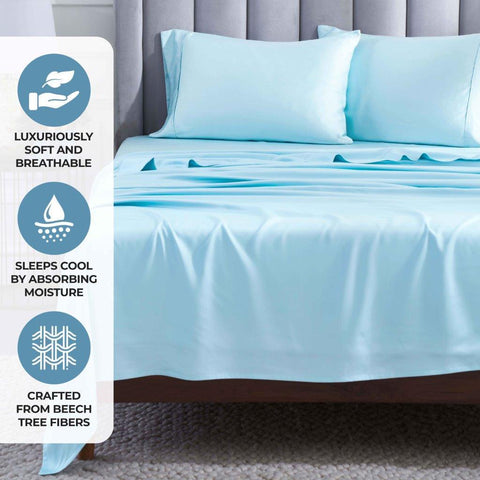 400 Thread Count Modal Fitted Sheet With Set- From Beechwood, Cooling, Solid