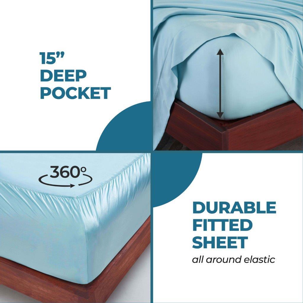 Modal From Beechwood 400 Thread Count Cooling Solid Bed Sheet Set