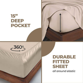 Modal From Beechwood 400 Thread Count Cooling Solid Bed Sheet Set