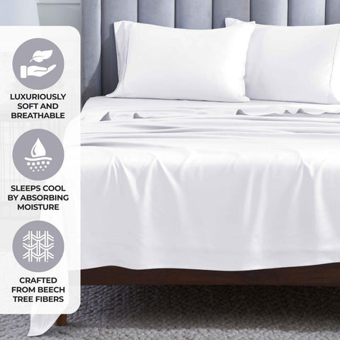 400 Thread Count Modal Fitted Sheet With Set- From Beechwood, Cooling, Solid