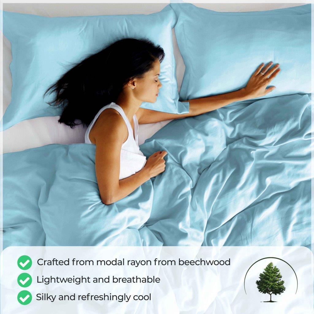 Modal From Beechwood 400 Thread Count Cooling Solid Duvet Cover Set