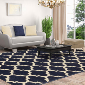 Modern Quatrefoil Geometric Lattice Indoor Area Rug