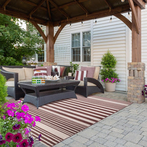Modern Stripes Large Indoor Outdoor Pattern Area Rug