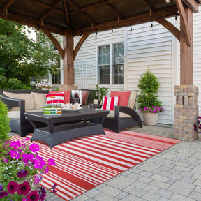 Modern Stripes Large Indoor Outdoor Pattern Area Rug