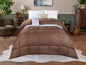 Monochrome Basketweave Plush Microfiber Down Alternative Comforter