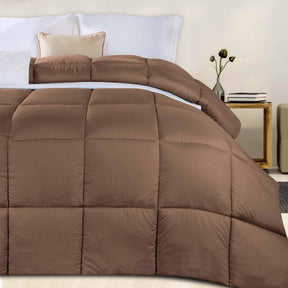 Monochrome Basketweave Plush Microfiber Down Alternative Comforter