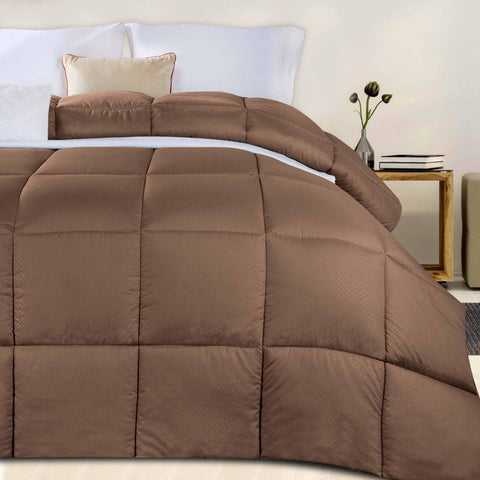 Monochrome Basketweave Plush Microfiber Down Alternative Comforter
