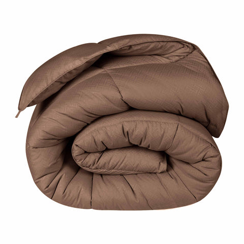 Monochrome Basketweave Plush Microfiber Down Alternative Comforter