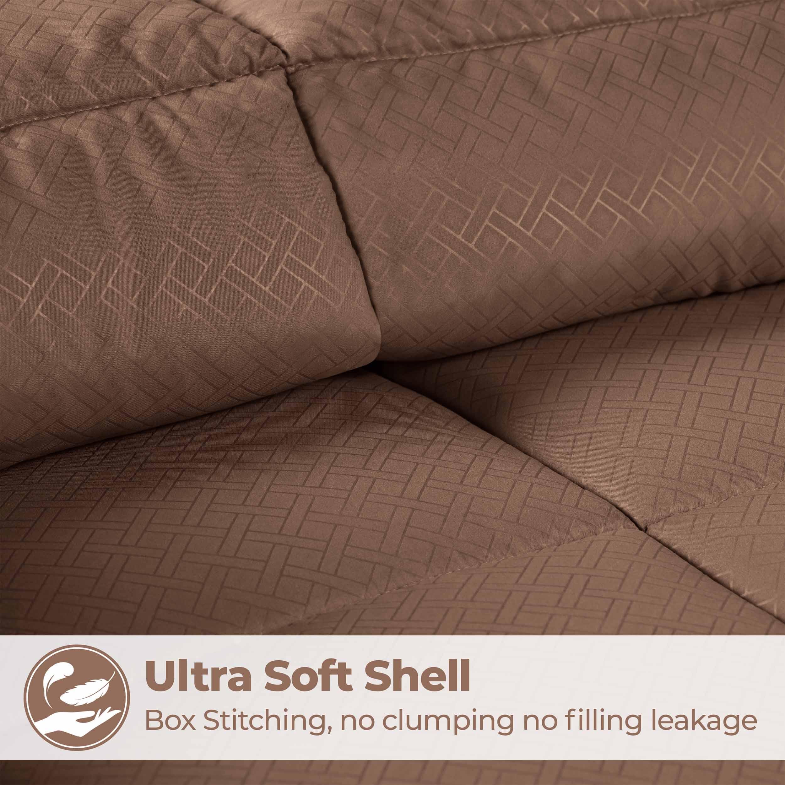 Monochrome Basketweave Plush Microfiber Down Alternative Comforter