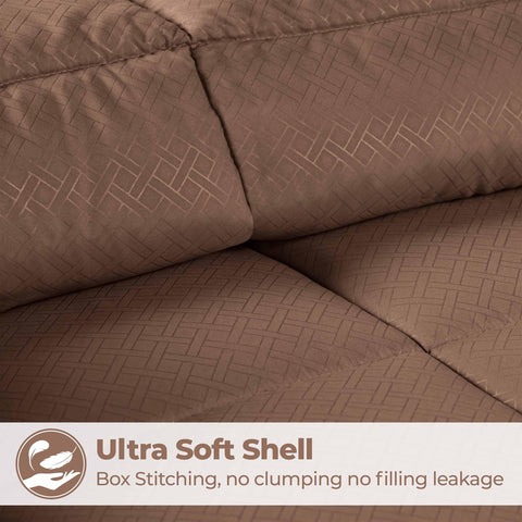Monochrome Basketweave Plush Microfiber Down Alternative Comforter