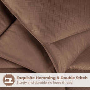 Monochrome Basketweave Plush Microfiber Down Alternative Comforter