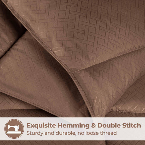 Monochrome Basketweave Plush Microfiber Down Alternative Comforter