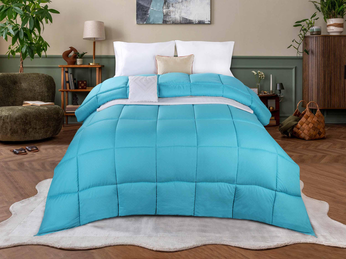 Monochrome Basketweave Plush Microfiber Down Alternative Comforter