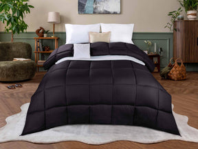 Monochrome Basketweave Plush Microfiber Down Alternative Comforter