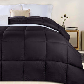 Monochrome Basketweave Plush Microfiber Down Alternative Comforter