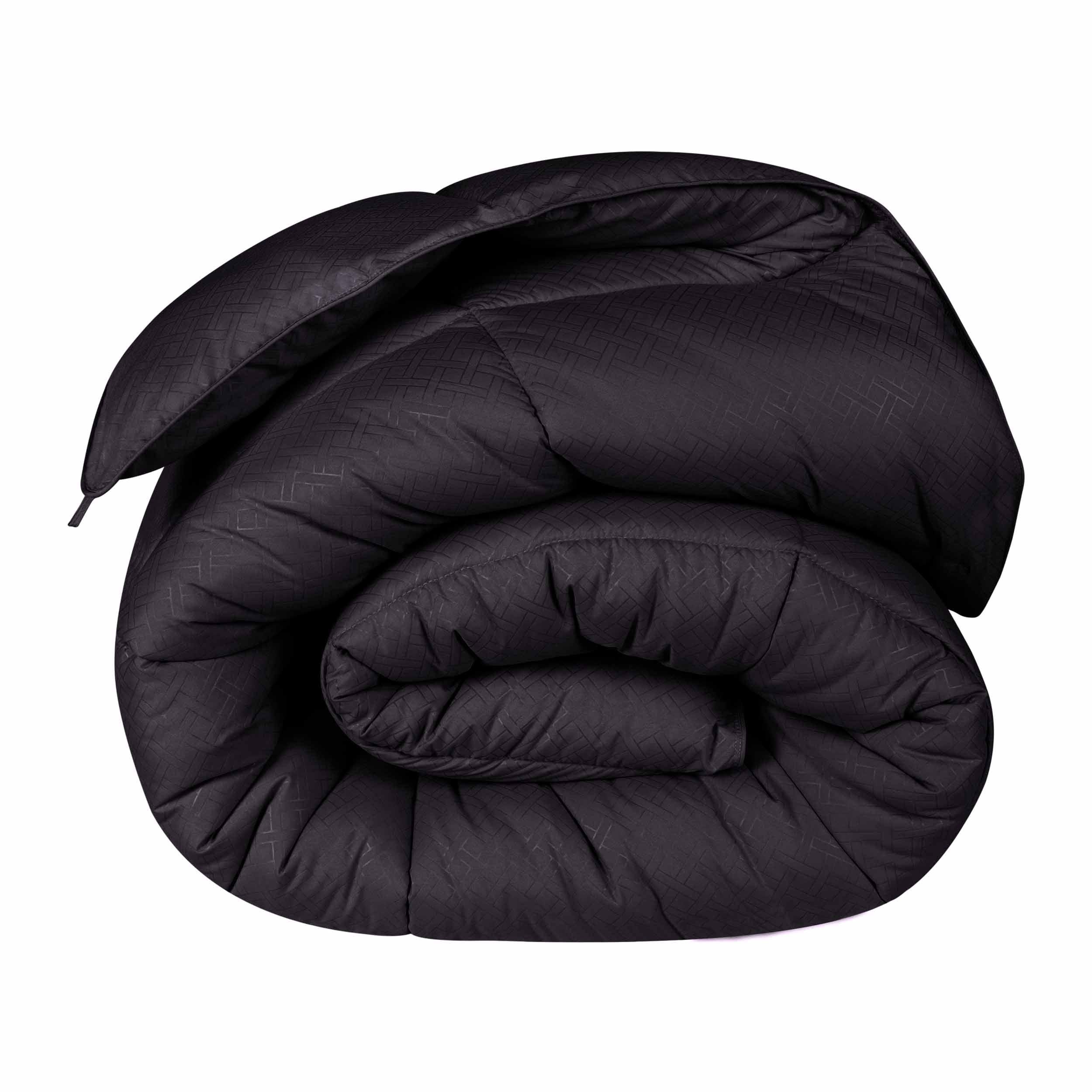 Monochrome Basketweave Plush Microfiber Down Alternative Comforter