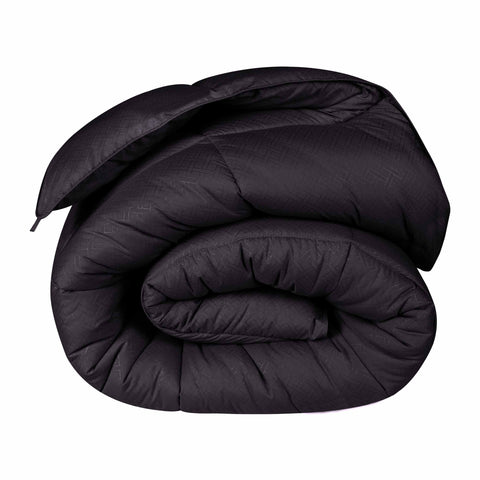 Monochrome Basketweave Plush Microfiber Down Alternative Comforter