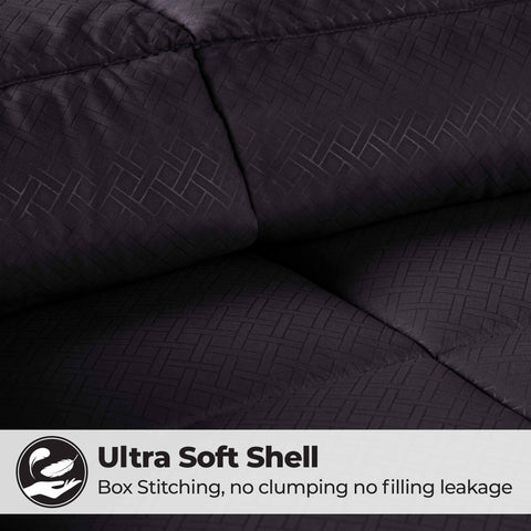 Monochrome Basketweave Plush Microfiber Down Alternative Comforter