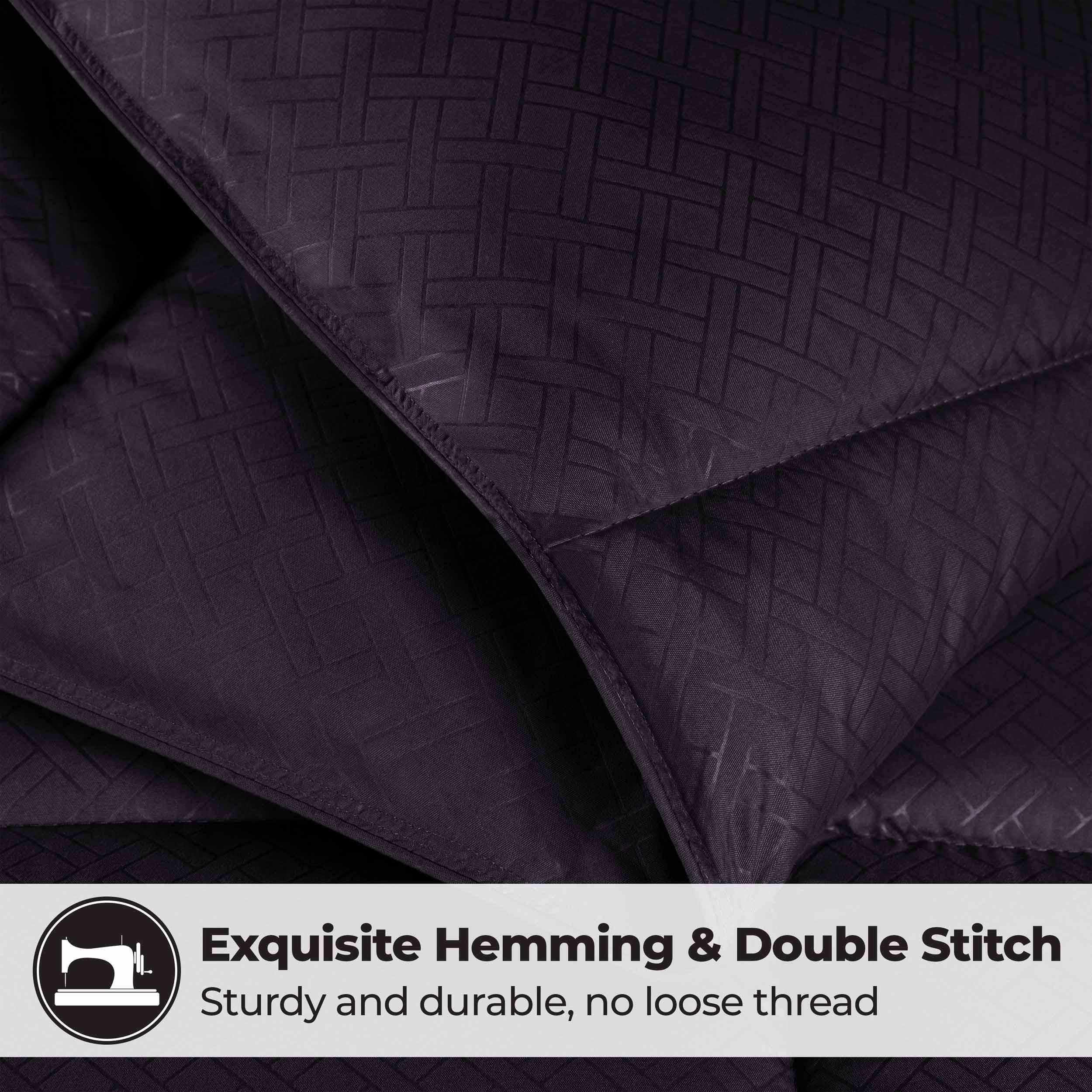 Monochrome Basketweave Plush Microfiber Down Alternative Comforter