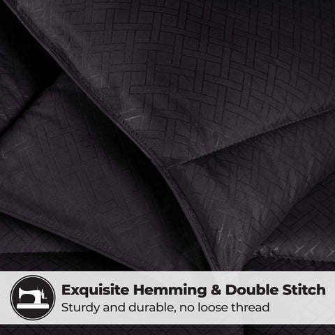 Monochrome Basketweave Plush Microfiber Down Alternative Comforter