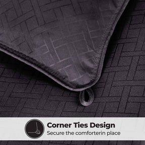 Monochrome Basketweave Plush Microfiber Down Alternative Comforter