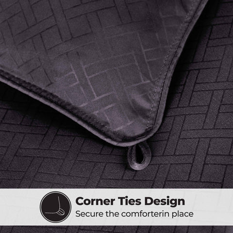 Monochrome Basketweave Plush Microfiber Down Alternative Comforter