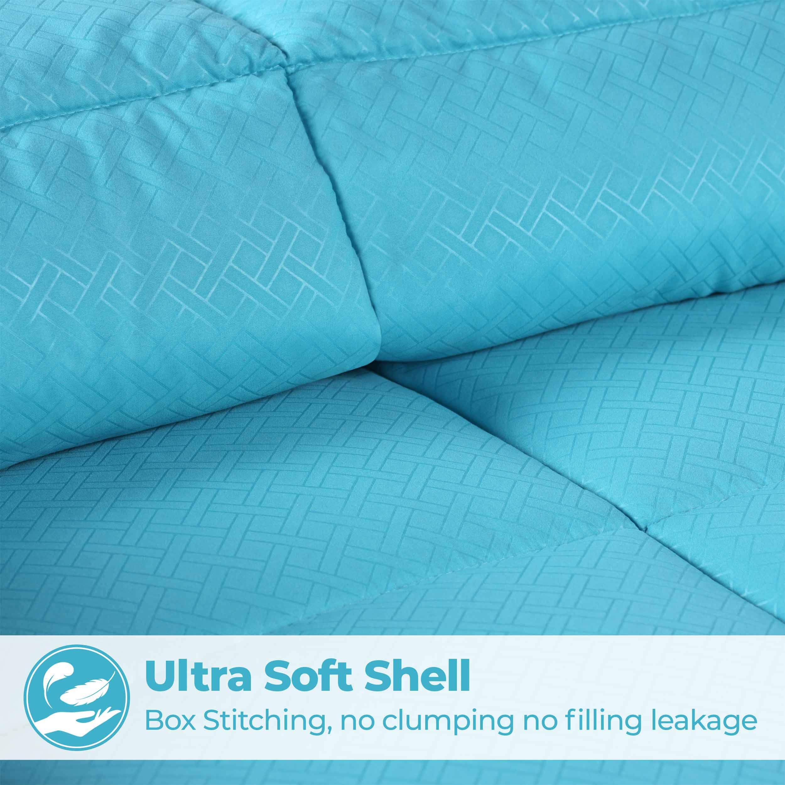 Monochrome Basketweave Plush Microfiber Down Alternative Comforter