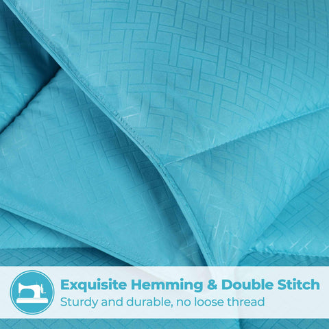 Monochrome Basketweave Plush Microfiber Down Alternative Comforter