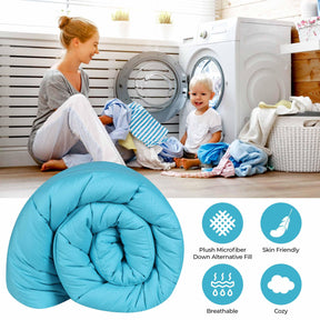 Monochrome Basketweave Plush Microfiber Down Alternative Comforter