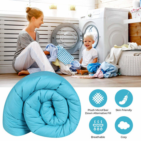 Monochrome Basketweave Plush Microfiber Down Alternative Comforter