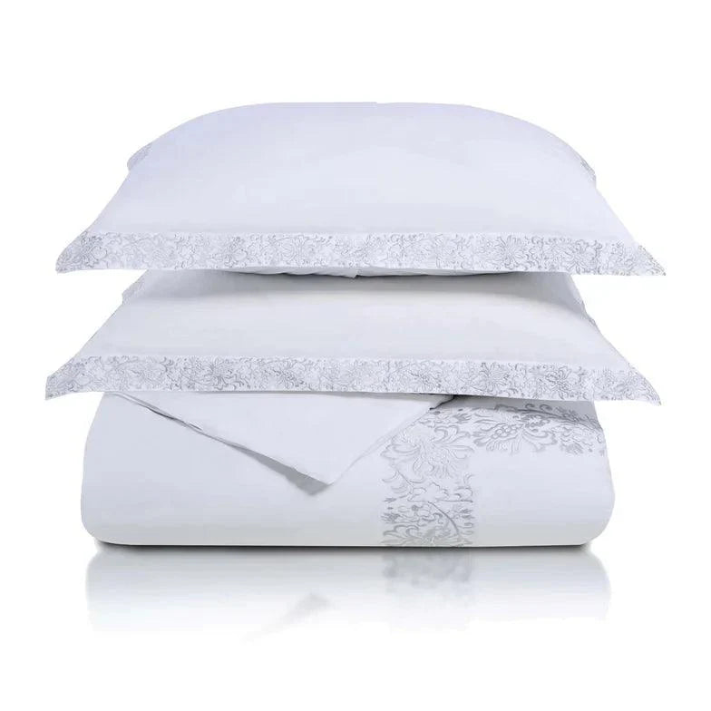 Moon Lawn Embroidered Cotton Duvet Cover Set