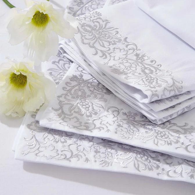 Moon Lawn Embroidered Cotton Duvet Cover Set
