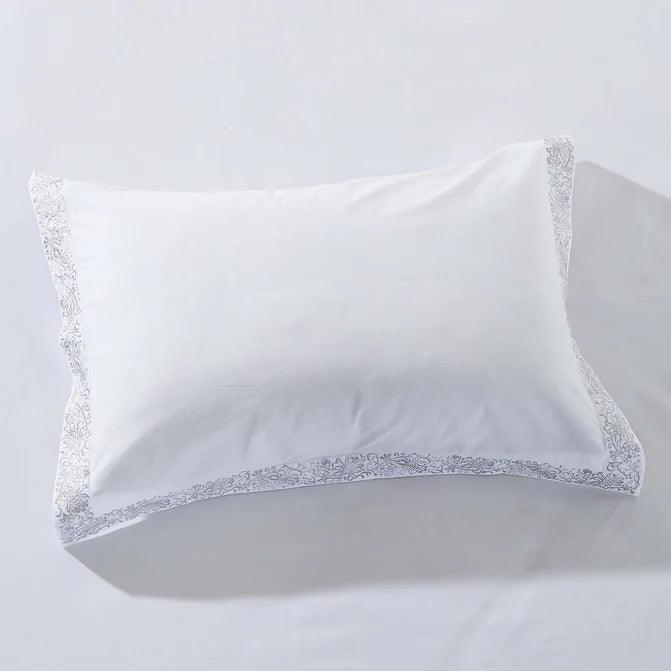 Moon Lawn Embroidered Cotton Duvet Cover Set