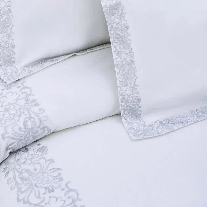 Moon Lawn Embroidered Cotton Duvet Cover Set